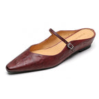 Women's Closed Toe Cowhide Summer Slippers Aurélia