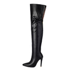 Pointed-toe Back-zip Stiletto-heel Over-the-knee Patent Leather Boots Aurélia