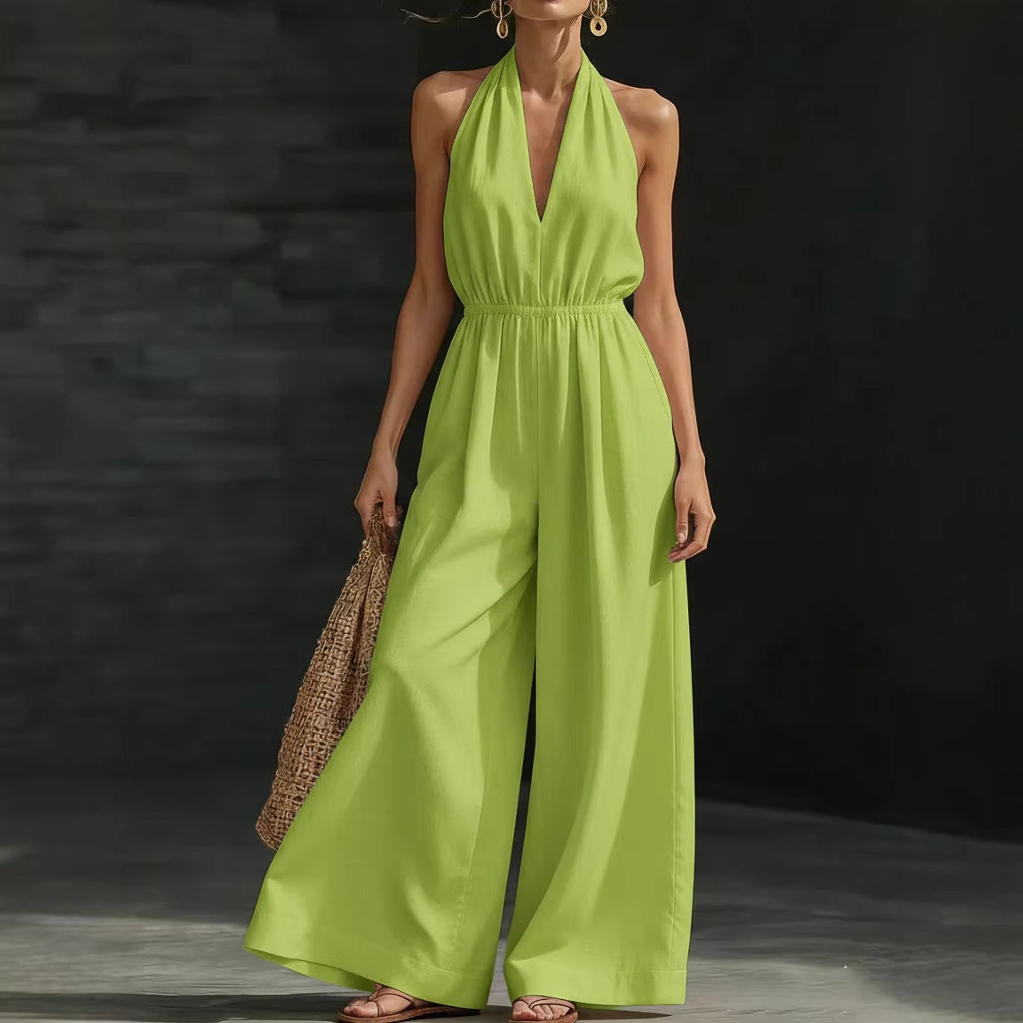 V-neck Halter Neck Jumpsuit For Women Aurélia