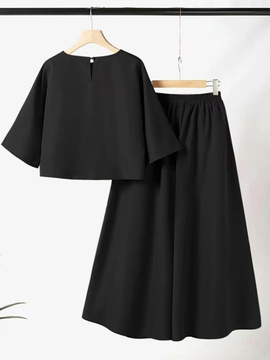 American Style Short Sleeve Top And Wide-Leg Pant Set Aurélia
