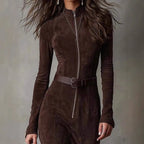 Cowboy Zip Up Split-Side Dress Aurélia