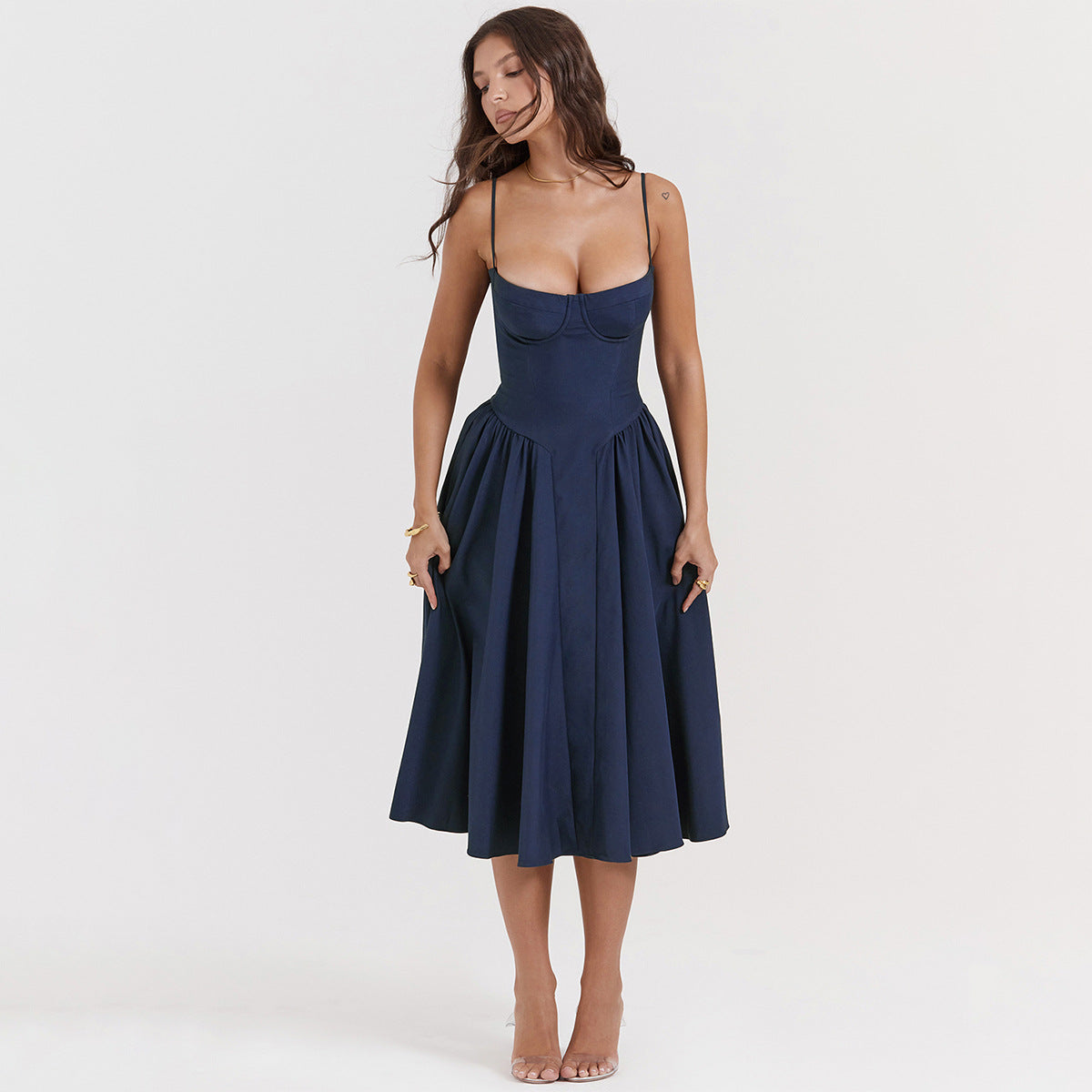 Spicy Slip Dress With Waist-Cinching Design, Slimming Backless Style For Women Aurélia