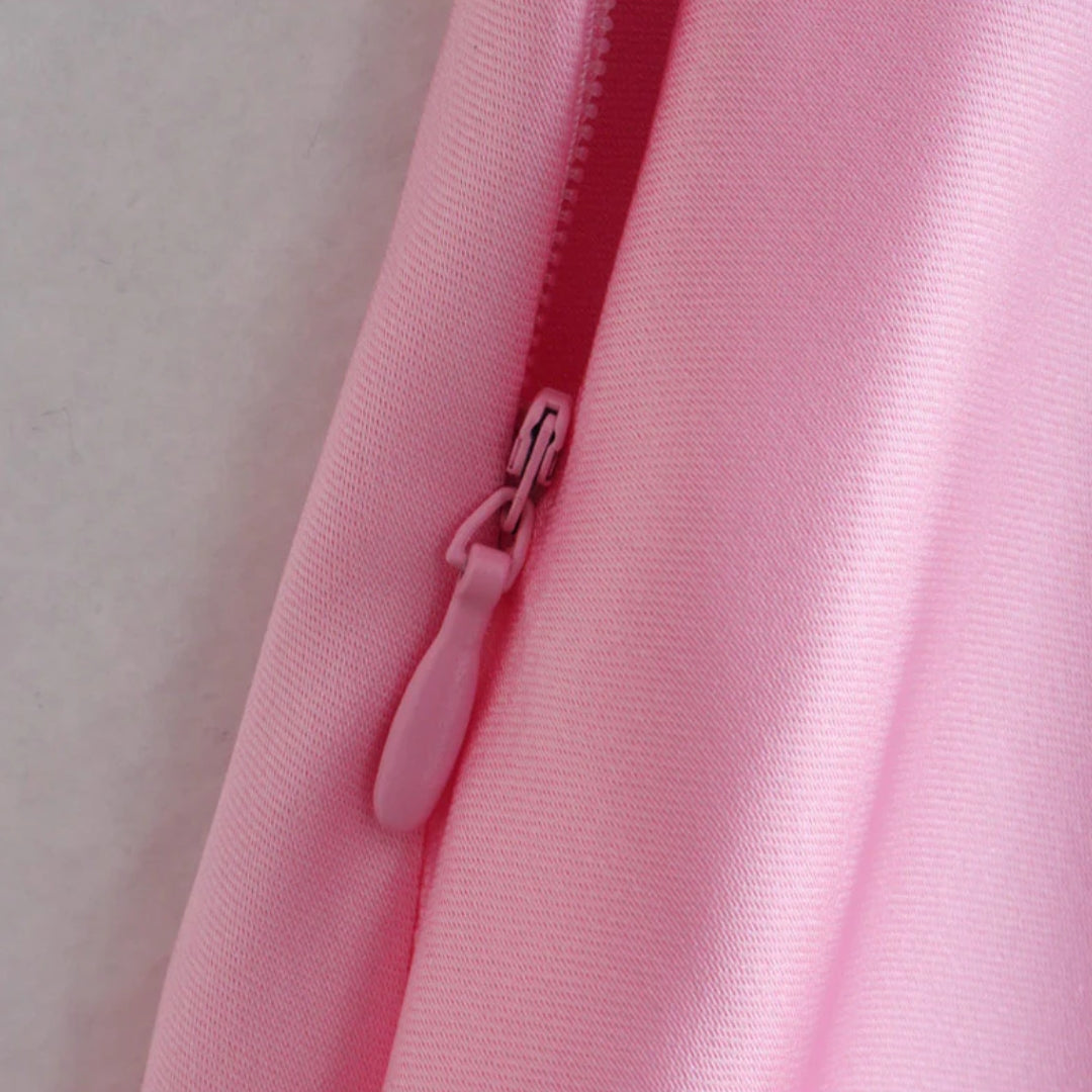Blush Satin Maxi Dress