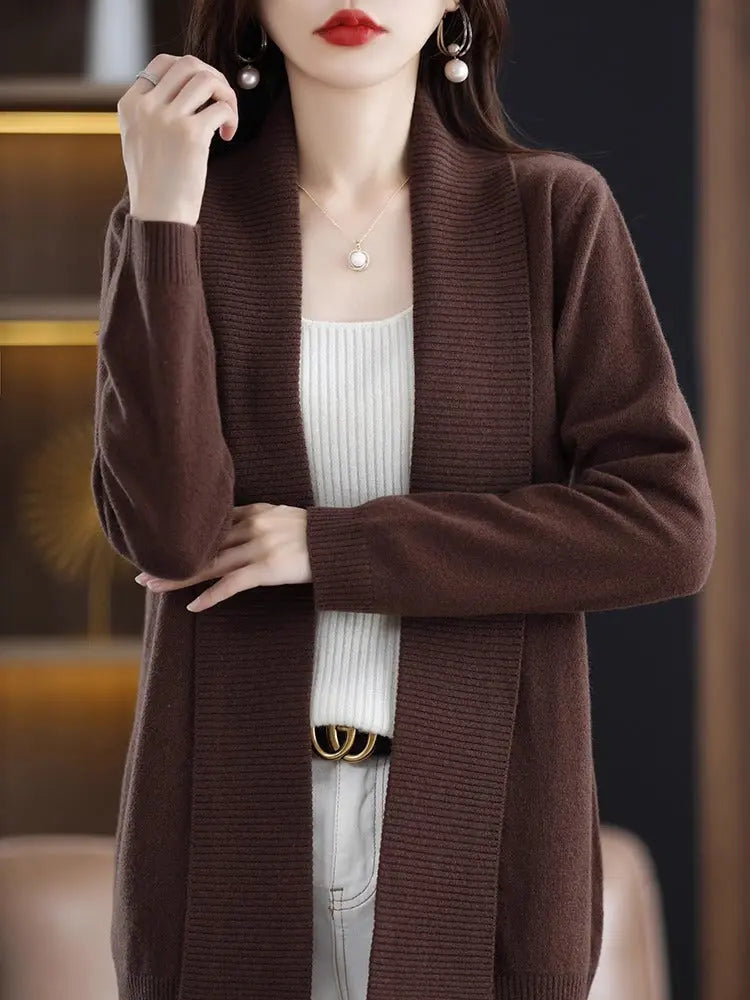 Lapel Mid-length Long-sleeves Sweater Aurélia