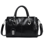 Vintage Oil Wax Premium Leather Luxury Women Travel Handbag