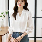 Chiffon V-neck Blouse Aurélia