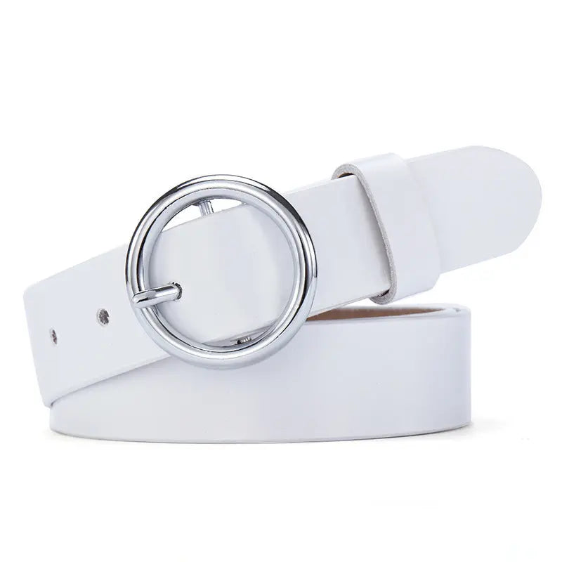 Round Buckle Belt Leather Belt Aurélia