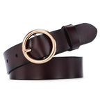 Round Buckle Belt Leather Belt Aurélia
