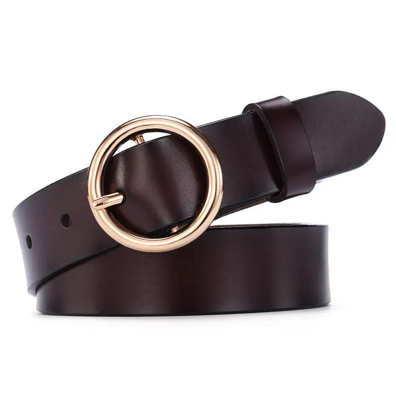 Round Buckle Belt Leather Belt Aurélia