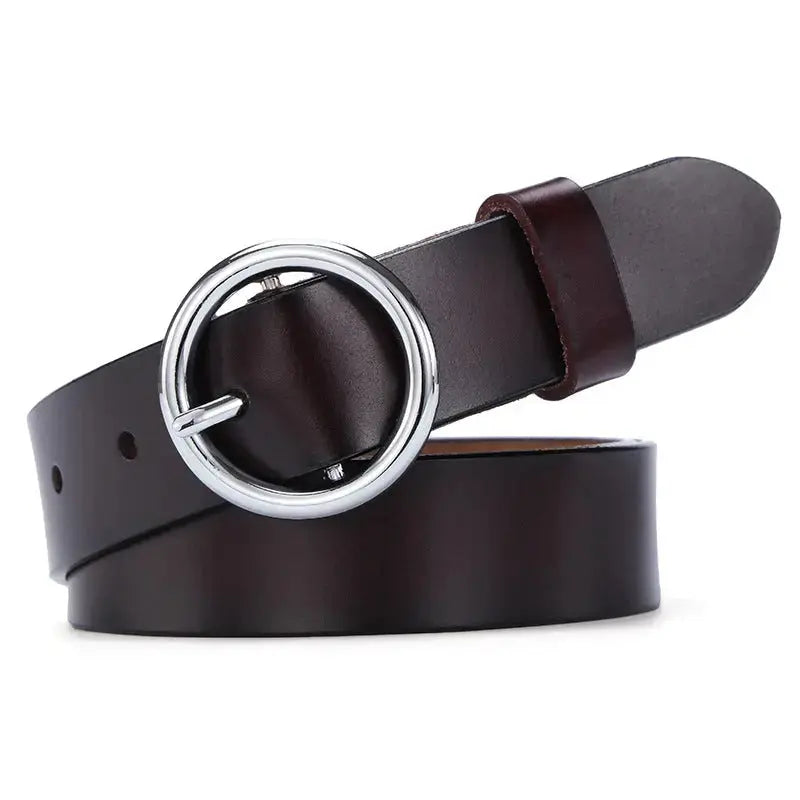 Round Buckle Belt Leather Belt Aurélia