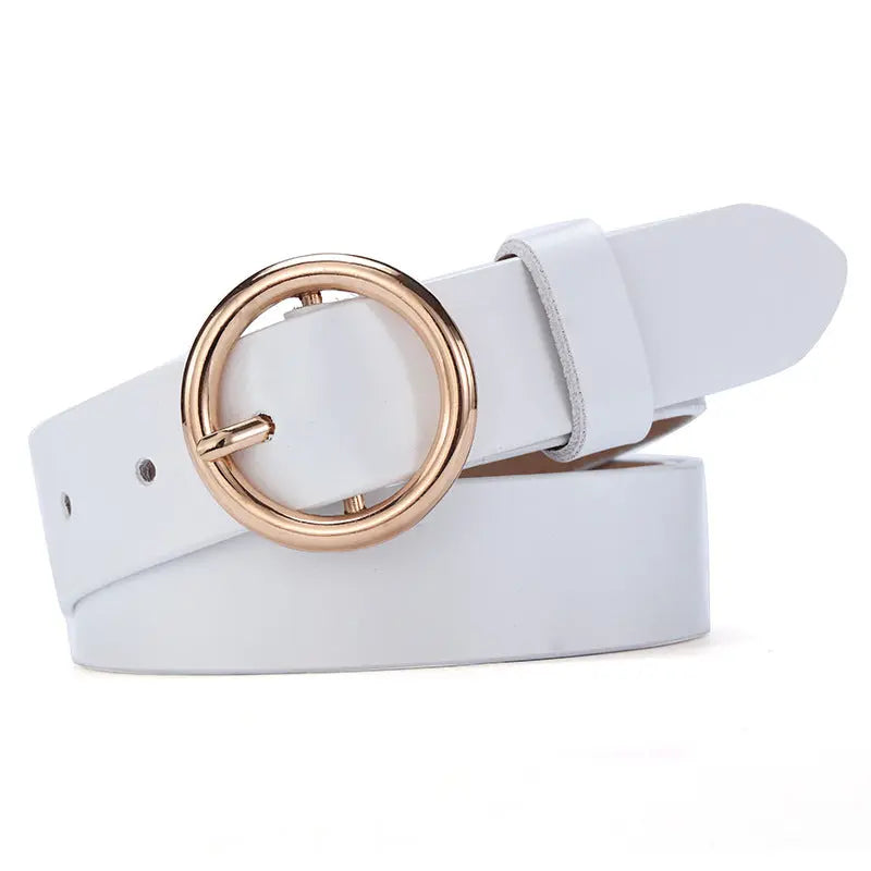 Round Buckle Belt Leather Belt Aurélia