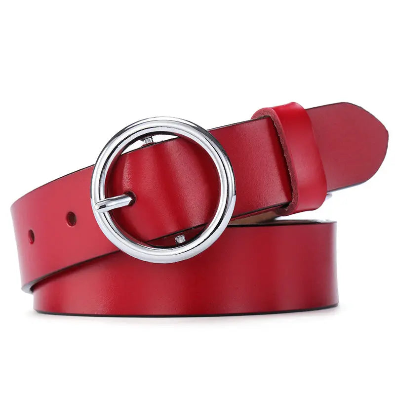 Round Buckle Belt Leather Belt Aurélia