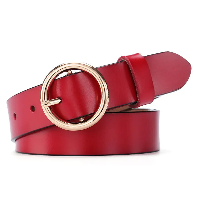 Round Buckle Belt Leather Belt Aurélia