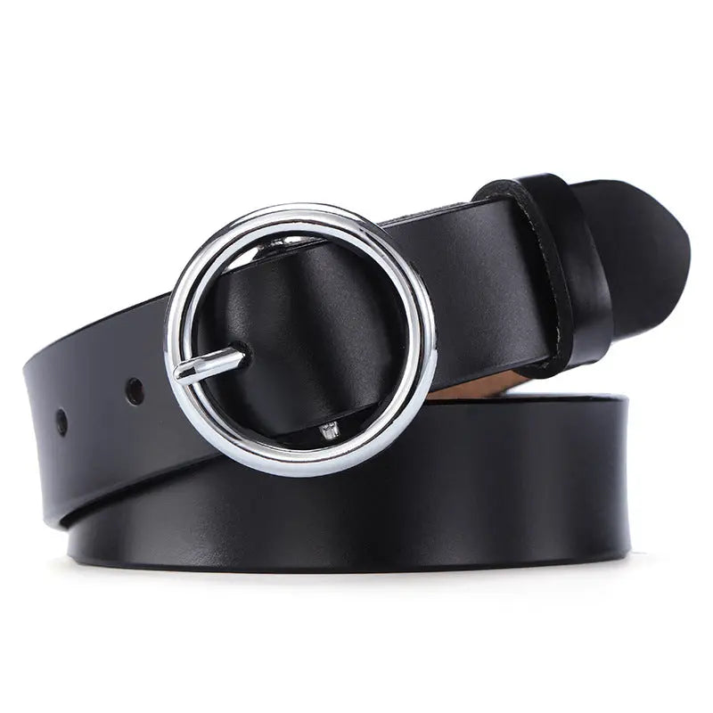 Round Buckle Belt Leather Belt Aurélia