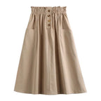 Cotton Linen Utility Skirt With Pockets Aurélia