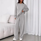 Long-sleeve And Straight Leg Pants Set Aurélia