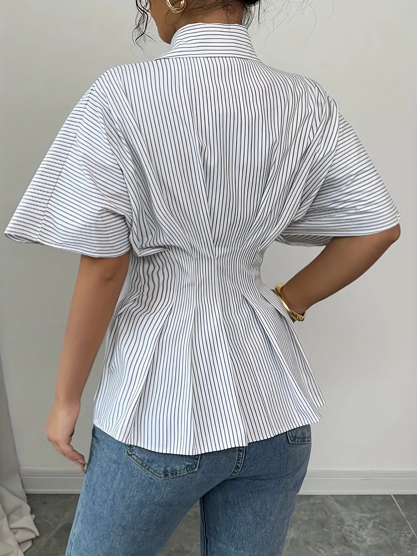 Striped Cinched-waist Top Aurélia