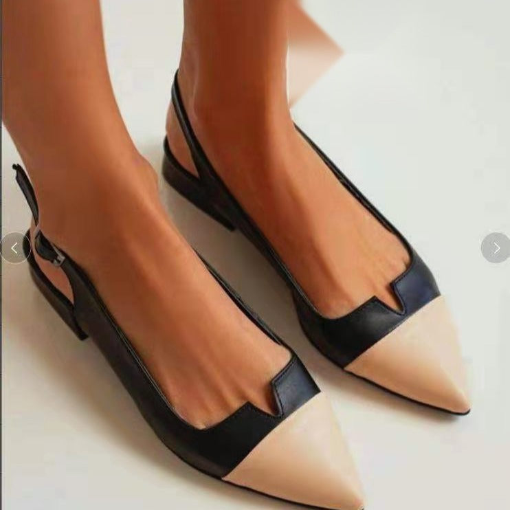 Spring Summer Women's Flat Bottom Pumps Low Heel Shoes Aurélia