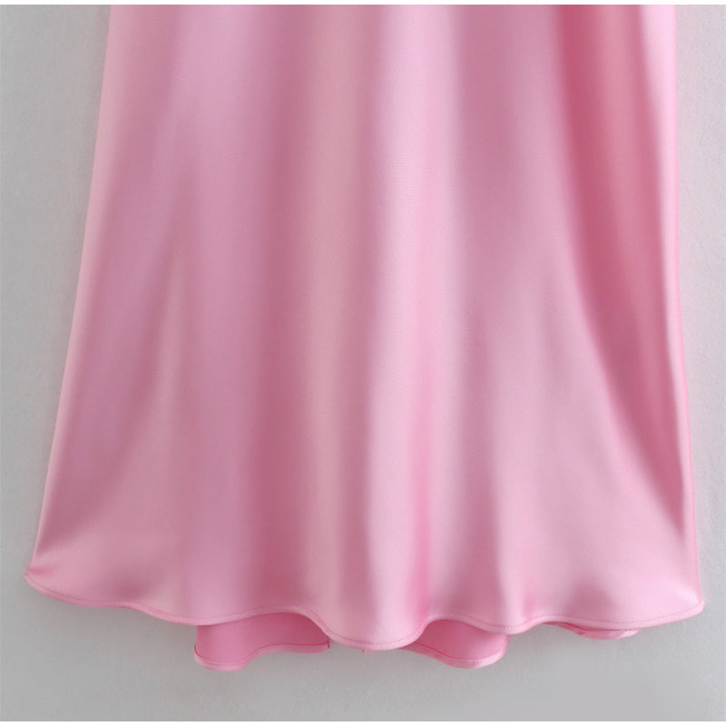 Blush Satin Maxi Dress