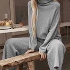 High Neck Sweater And Ankle Length Pant 2-pcs Suits Knitted Aurélia