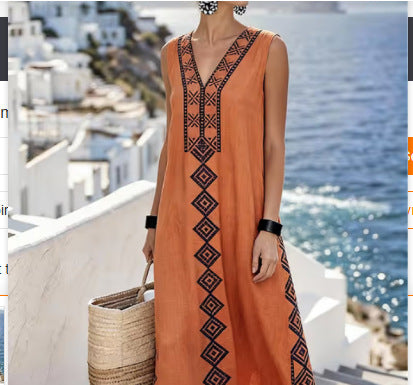 Striped Sleeveless Beach  Dress Aurélia