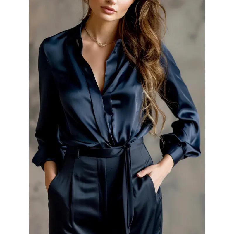 Silky-Feel Loose-Fit Shirt Aurélia