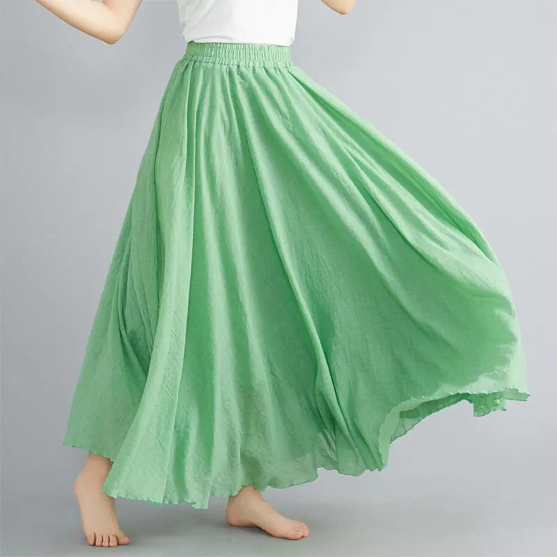 Lady Literature Plus Size Cotton Linen Skirt Aurélia