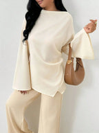 Irregular Hem Long Sleeve Top Aurélia