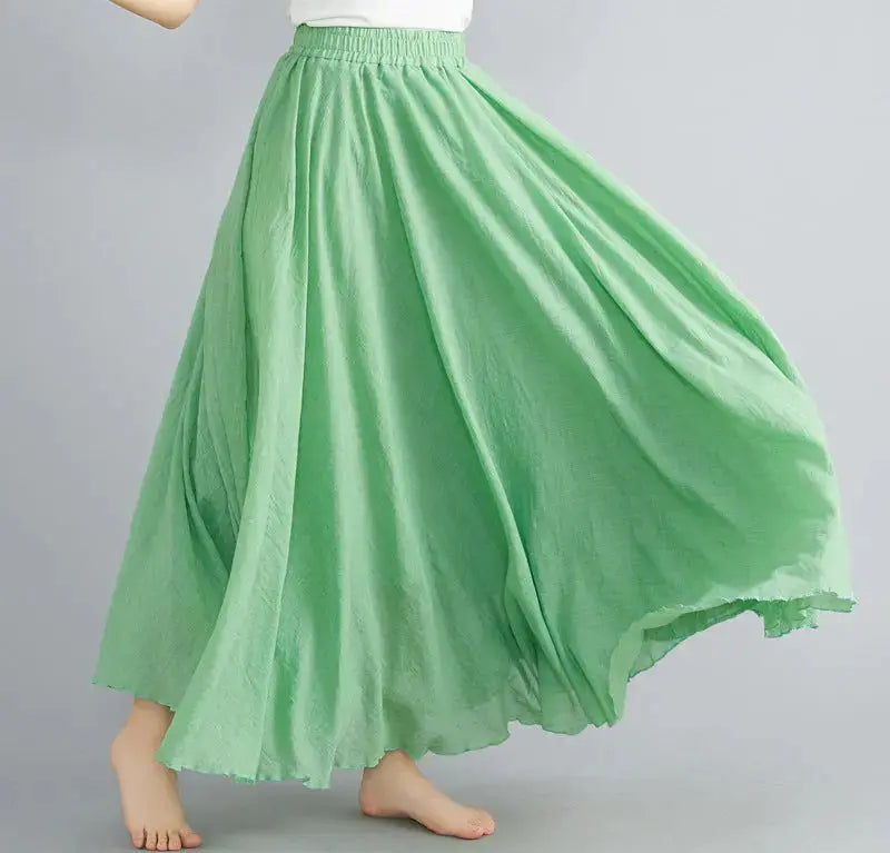 Lady Literature Plus Size Cotton Linen Skirt Aurélia