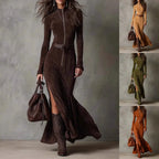 Cowboy Zip Up Split-Side Dress Aurélia