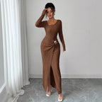 Knitted Texture Long Sleeve Dress Aurélia