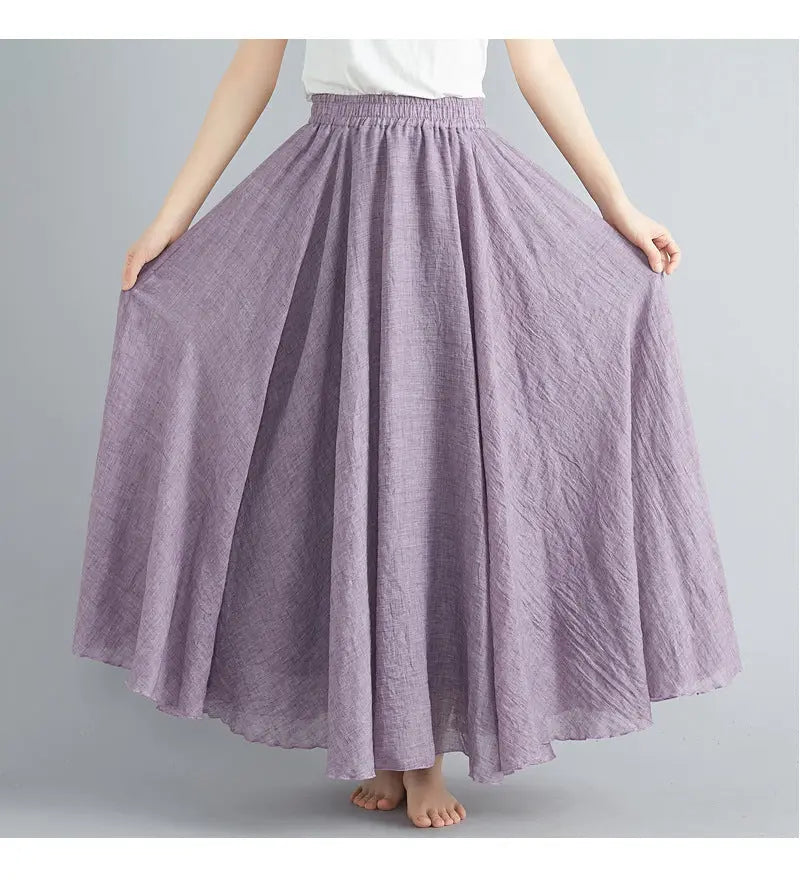 Lady Literature Plus Size Cotton Linen Skirt Aurélia