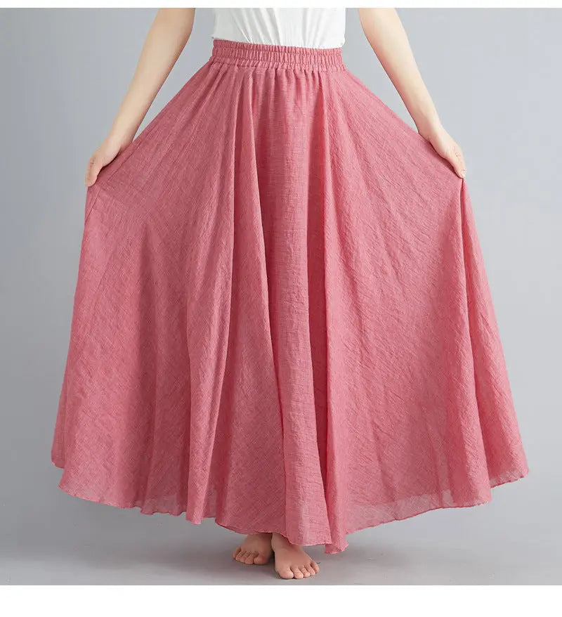 Lady Literature Plus Size Cotton Linen Skirt Aurélia