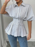 Striped Cinched-waist Top Aurélia