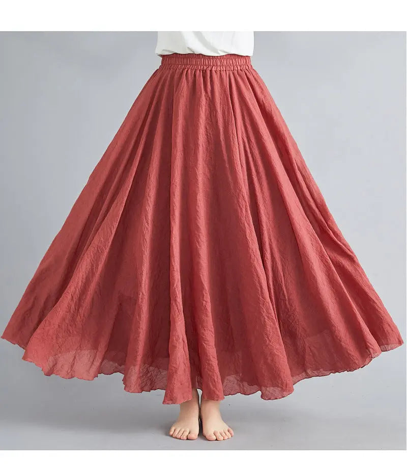 Lady Literature Plus Size Cotton Linen Skirt Aurélia