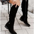 Low-Heel Side-Zip Plus-Size Suede Over-the-Knee Womens Boots Aurélia
