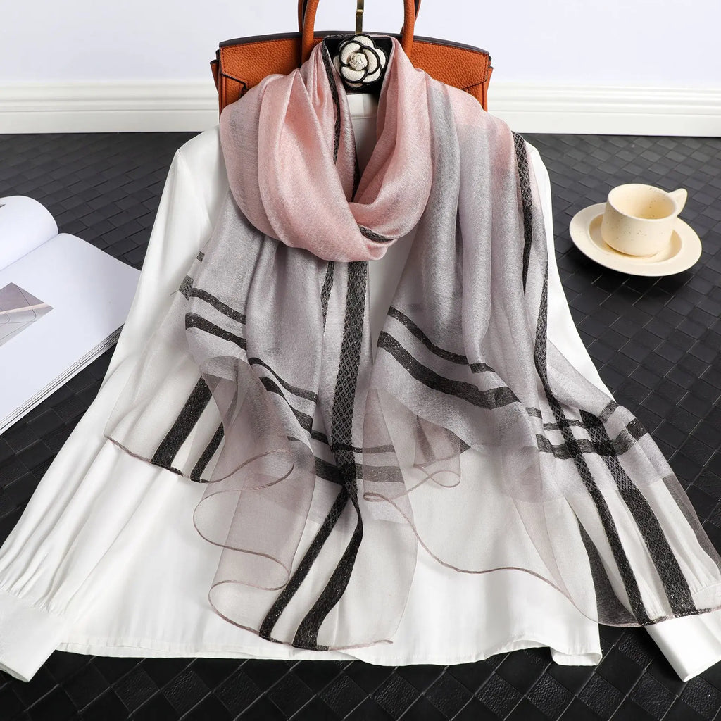 Silk Plaid Scarf Aurélia