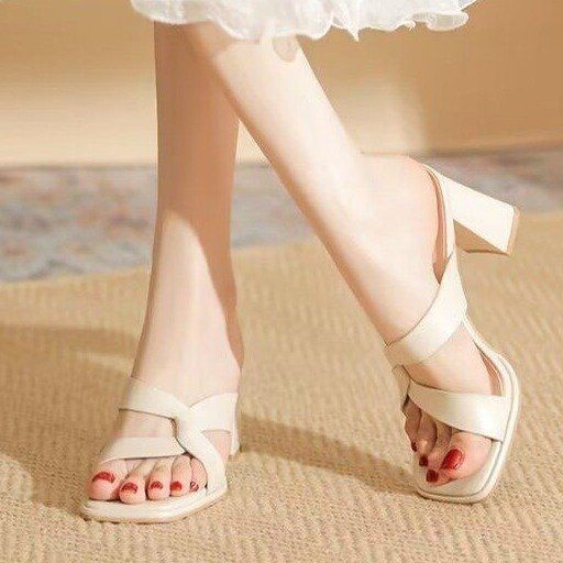 Fashion Open Toe Chunky Heel High Sandals Aurélia
