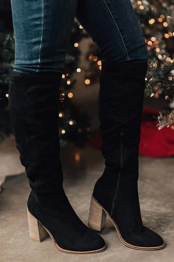 High-heeled Thigh-high Boots With A Side Zipper For Women Aurélia