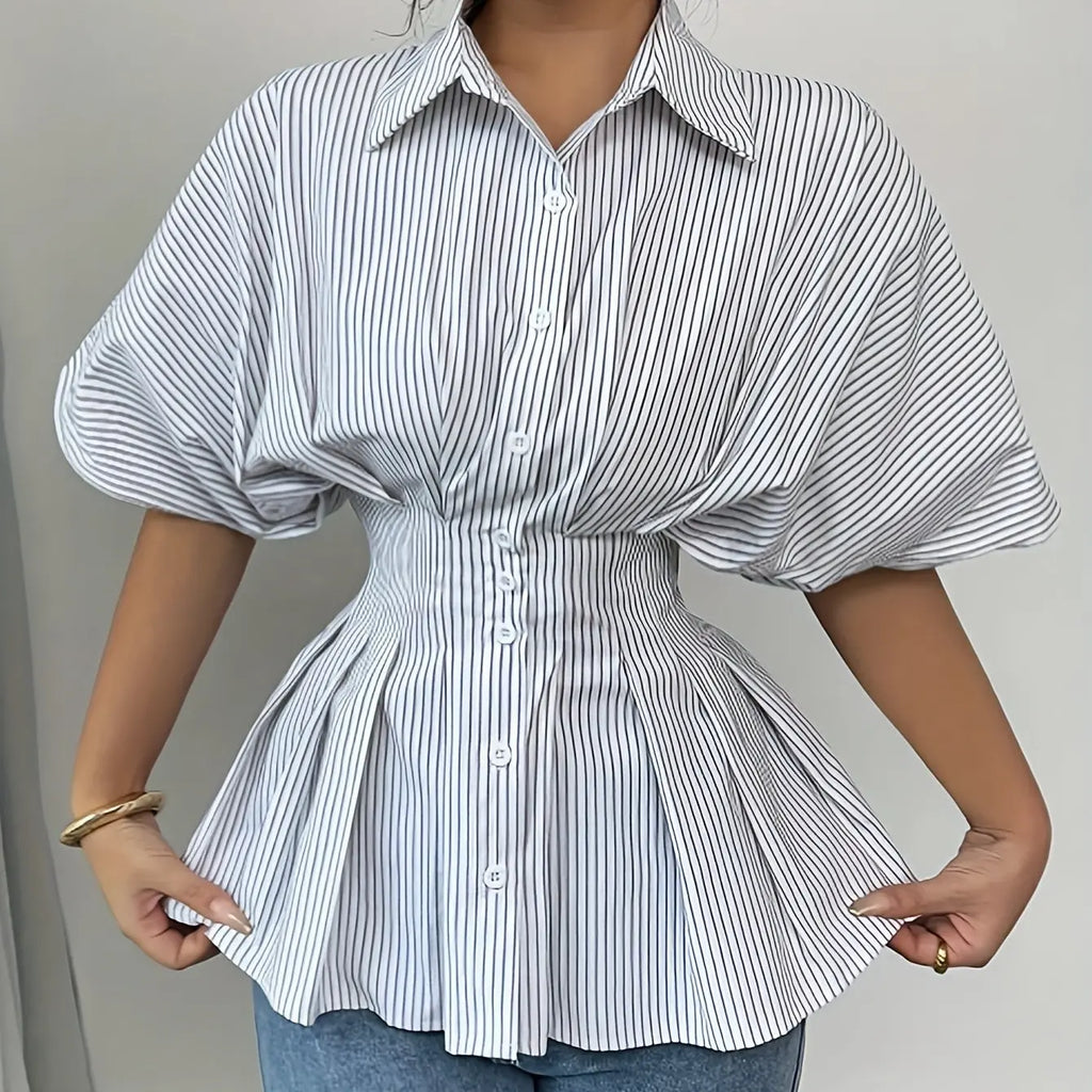 Striped Cinched-waist Top Aurélia