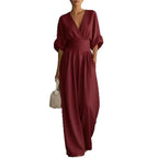 Waist-cinched V-neck Jumpsuit Aurélia
