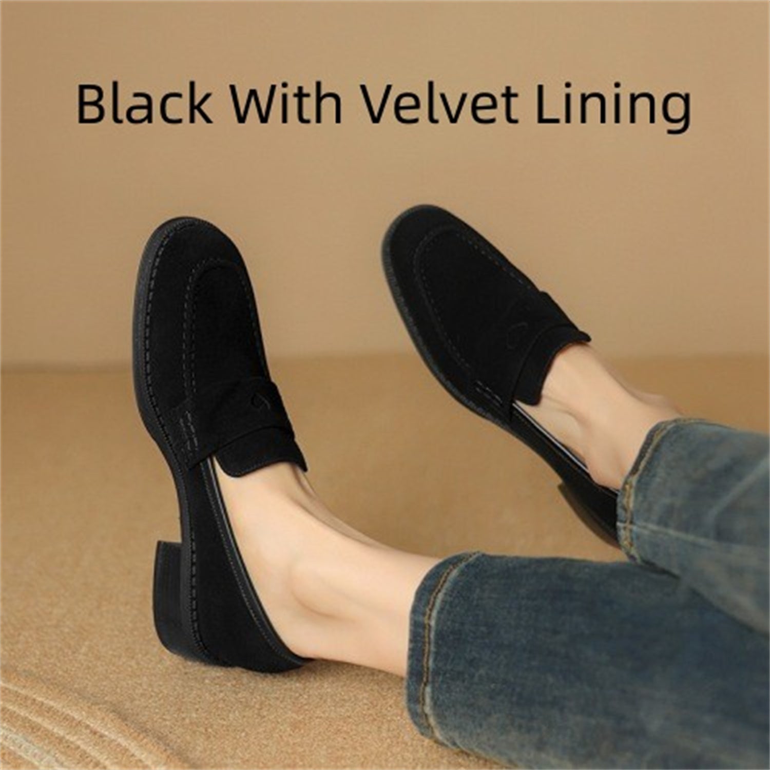 Sheepskin Chunky Heel Pumps Women Spring Concise Aurélia