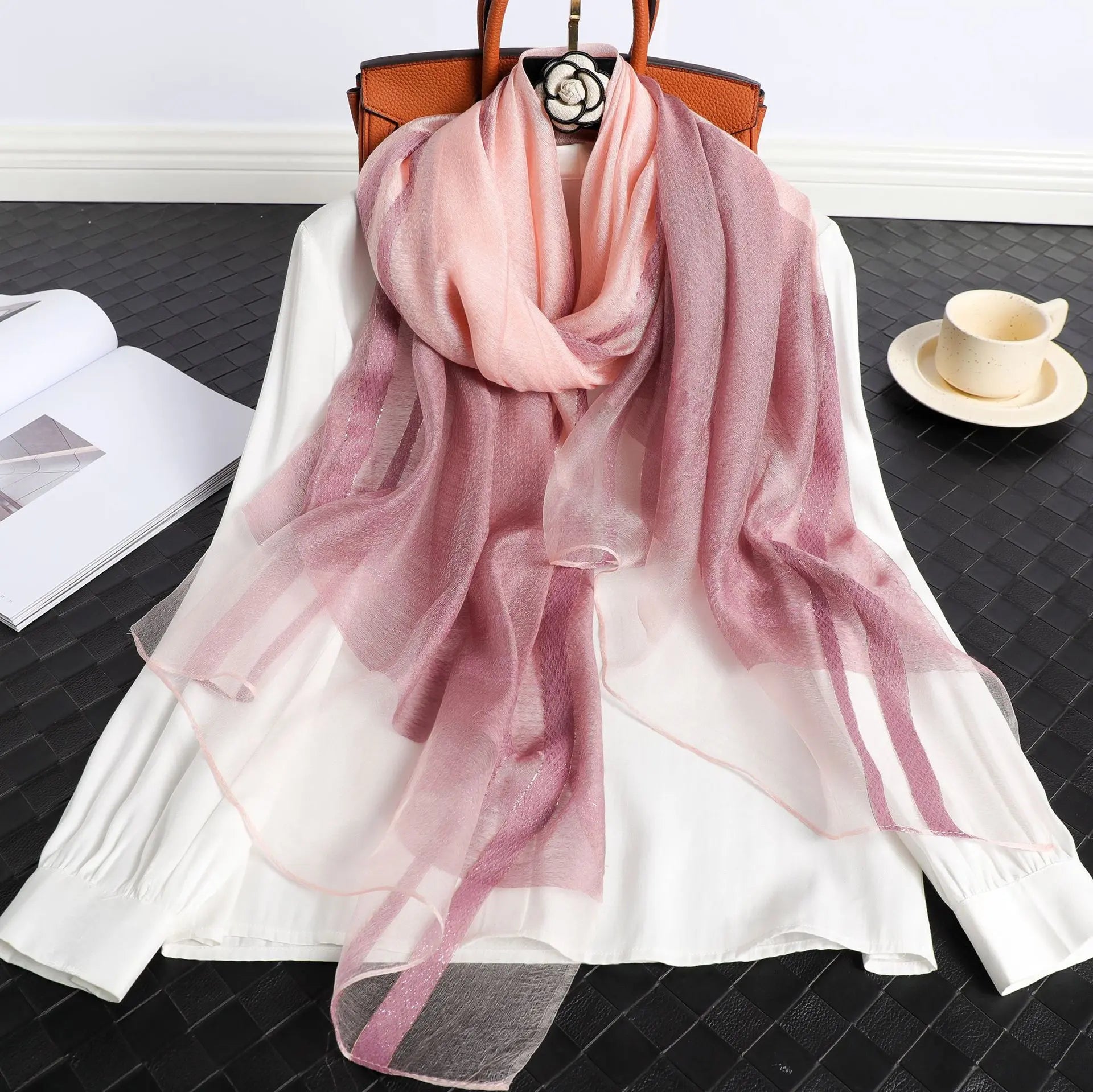 Silk Plaid Scarf Aurélia