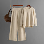 Knit Long Sleeves Top Wide-leg Pants 2pcs Sets Aurélia