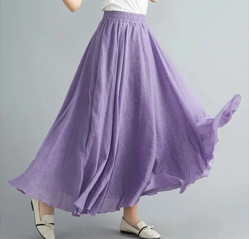 Lady Literature Plus Size Cotton Linen Skirt Aurélia