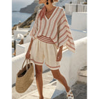 Womens Summer Loose Casual All-Match V-Neck Printed Top Aurélia