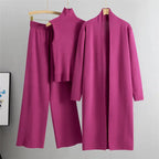 Knitted Vest Long Sweater And Wide-leg Pants 3pcs Suits Aurélia