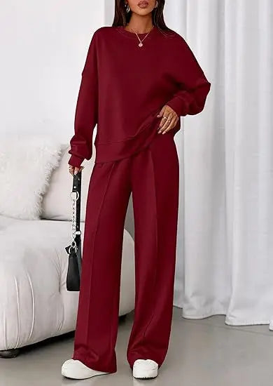 Long-sleeve And Straight Leg Pants Set Aurélia