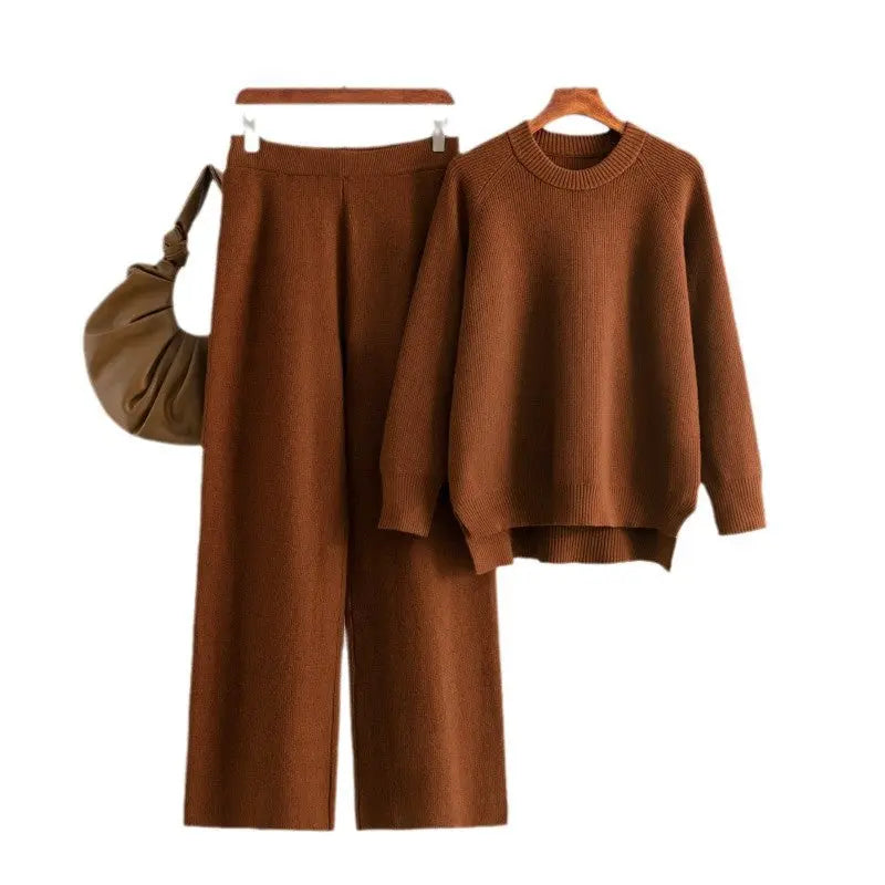 Knit Long Sleeves Top Wide-leg Pants 2pcs Sets Aurélia