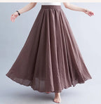 Lady Literature Plus Size Cotton Linen Skirt Aurélia